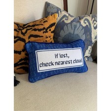 Furbish needlepoint zodiac Pisces Blue If lost, check nearest cloud pillow picture