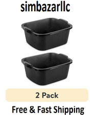 Sterilite 18 Qt. Dishpan Plastic, Black (2 pack) picture