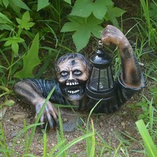 1pc Halloween Zombie Crawling Horror Decor, Scary Led Lights Zombie Holding picture