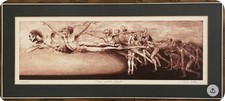 G  H Rothe THE EXTRA EFFORT Pink @ Blue 1977 Original Mezzotint Etching Signed  picture