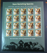 US Stamp Sheet Scott# B4 Save Vanishing Species-Amur Tiger Cub 2011 MNH H396 picture