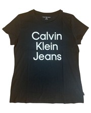 NWT Calvin Klein Jeans Women's Super Soft Logo Tee Black Size XL $35 2HL29 picture