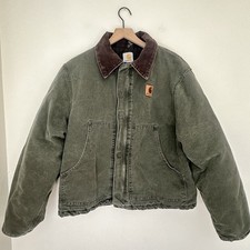 Vintage Carhartt Jacket Mens Large J22 MOS Arctic Quilt Lined Faded Made In USA picture