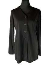 Hilliard & Hanson Women’s VTG Long Sleeve Black Button Up Shirt USA Whimsigoth S picture