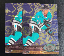 Fleer/SkyBox 1996-97 Metal Universe Jan Caloun Rookie #173 Sharks 2-Card RC Lot picture