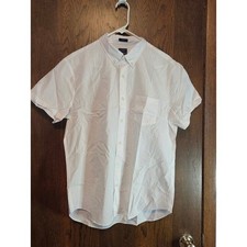 J Crew Performance Mens White Short Sleeve Button Down Shirt Slim BN653 L picture