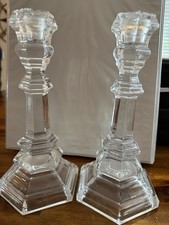 Pair Tiffany & Co. Plymouth Crystal Candlestick Holders 8
