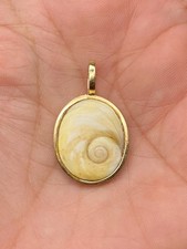 Rare Fine Estate Find: Solid 14K Gold Shiva Eye (Eye of St. Lucia) Pendant - 2.6 picture