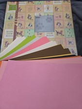 Vintage 2001 Pioneer 12x12 Cat Scrapbook Album & 25 Solid Color Paper Pack Kit picture