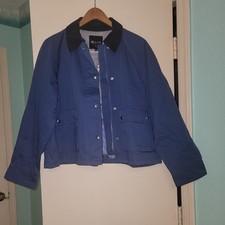 Madewell The Billie Short Jacket M Deep Blue Cotton NWT $218 picture