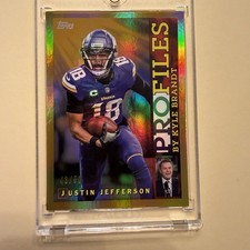2026 Topps Flagship #TP-13 Justin Jefferson Topps Gold Profiles Vikings /50 picture