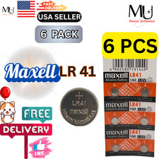 6 PCS LR41 Maxell Fresh Stock AG3 392A 192 SR41 LR736 392 Alkaline Battery 2028+ picture