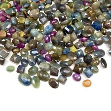 Natural Unheated Multi Color Sapphire Lot 100 Cts Faceted Gemstones 9-15mm 12 Pc picture