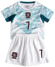 Youth Kids & Adults  Ronaldo #7 Portugal Color Home Soccer Jersey & Short Set picture