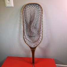 Vintage L.L. Bean Teardrop Wooden Fly Fishing Trout Landing Net Maine USA picture