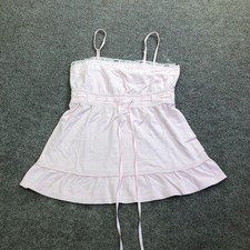 Aeropostale Cami Tank Top Teens S Pink Seriously Soft Lace Chemise Ruffle picture
