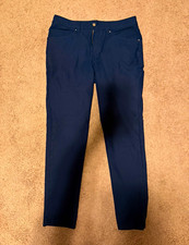 Men's Lululemon Navy Slim Fit Chino Pants 30W Tapered Flat Front picture