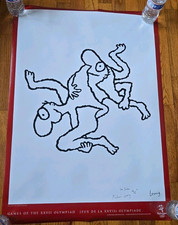 Michael Leunig Sydney 2000 Olympic Poster Signed #111/2000 Greco Roman Wrestling picture