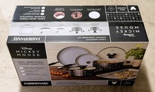 Disney Home Farberware 7 Piece Mickey Mouse Monochrome Ceramic Nonstick Cookware picture