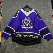 Vintage CCM Los Angeles Kings Hockey Lace Jersey Men's Purple NHL Sports - 2XL picture