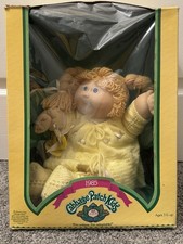 1985 Cabbage Patch Kids Original Box Vintage Blonde hair+Blue eyes Doll. picture
