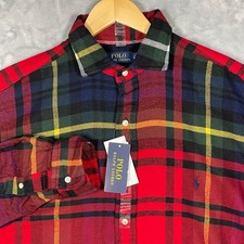 Polo Ralph Lauren Mens LT Tall Red Plaid Flannel Button Down Shirt 711932323001 picture