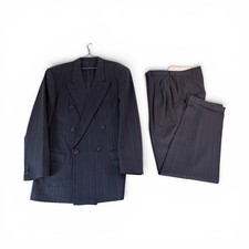 Vintage Hugo Boss Al Capone Chicago Cashmere Wool Double Breasted Suit 98 / 40L picture