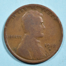 1912 D Lincoln Wheat Cent ~ G/VG VERY GOOD ~ Bronze Penny 1c Coin picture