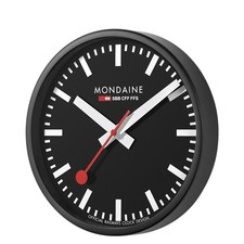 Mondaine Wall Clock Black, Diameter 25cm A990.CLOCK.64SBB picture