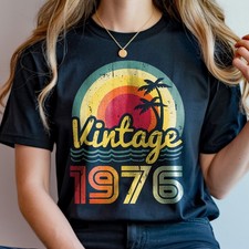 Vintage 1976 Shirt, 50th Birthday T-Shirt, Retro Milestone Bday Tee picture
