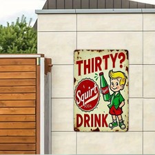 1pc Vintage-Inspired Squirt Soda Pop Tin Metal Signs 8x12 Inches - Retro America picture