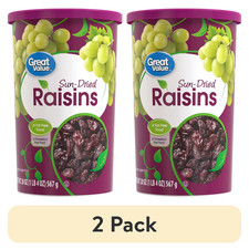 (2 pack) Great Value Sun-Dried Raisins Canister, 20 oz (1lb 4oz) 567g picture