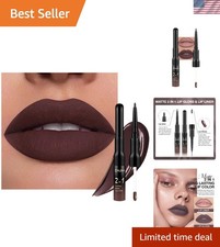 Elegant Dark Brown Matte Lipstick & Lip Liner Duo - Perfect for Any Occasion picture