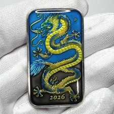 2026 Australia Dragon 1 oz .9999 Silver Bar Hand Enameled Castronomics picture