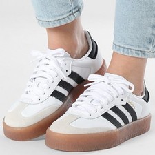 Adidas Original Sambae Women's Athletic Shoe White Sneaker Trainer Footwear #349 picture