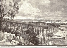Postcard made from Harper's Weekly Engraving of the Hoboken Elevated Railroad C1 picture