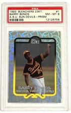 1993 Bleachers 23KT Barry Bonds ASU Sun Devils Prism #1 PSA 8 Low Pop picture