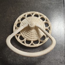 Vintage 1978 Homco Plastic Bathroom Hand Towel Hanger Bath Fixture Decor Beige picture