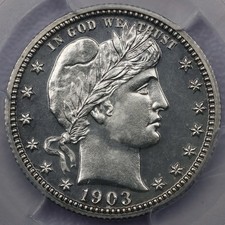 1903 25c Barber Quarter - PCGS PR 62 CAC picture