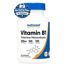 Suplemento de Tiamina Vitamina B1 100 mg (Mononitrato de Tiamina) 120 Cápsulas picture