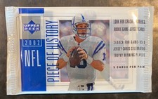 2002 UD- NFL- Football PIECE OF HISTORY -BREES-MANNING-TOMLINSON-BRADY - 5 cards picture