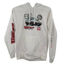 DGK Mens White 83 DOHC Twin Cam Hachi-Roku AE86 JDM Racing Hoodie Large picture