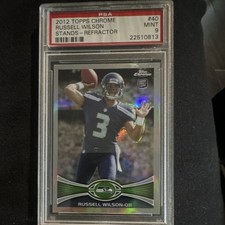 Topps 2012 Chrome Russell Wilson RC Stands Refractor #40 PSA 9 Seahawks picture