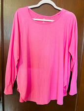 Ideology Women's Plus 2X Pink Long Sleeve Crew Neck Reflective Raglan Tee picture
