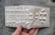 White Genuine Crocodile Leather Skin MEN'S BIFOLD Wallet #E36 picture