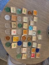 Vintage Lot of 26 Pairpoint Glass Cup Plates Pressed Lead Crystal Collection Box picture