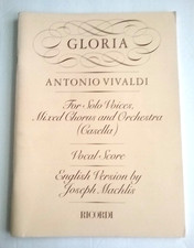 Gloria: Antonio Vivaldi Solo Mixed Chorus Orchestra Vocal Score Machlis Ricordi picture
