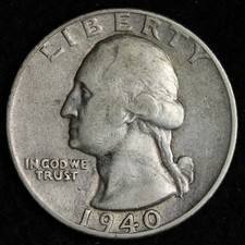 1940-D Washington Silver Quarter XF+ E328 UYANQ picture