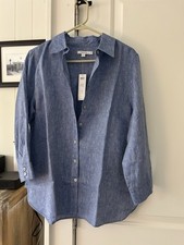 Chico's Women's Light Blue Linen  Shirt Size 1.5 NWT picture