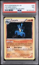 HD GALAXY SWIRL 🌀 Lucario 80/113 LTR Cosmos Holo Promo - LOW POP - PSA 7 ✨ picture